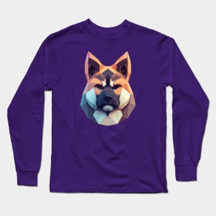 Akita Geometric Polygon Dog Long Sleeve T-Shirt